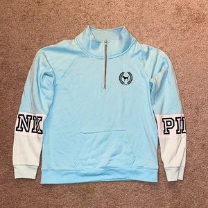 PINK by Victoria’s Secret Size S Light Blue Zipper Sweatshirt PINK logo